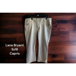 Lane Bryant sz18 beige/tan capris 94% cotton